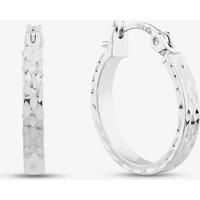 T.H.Baker Women's 9ct White Gold Diamond Cut Hoop Earrings 5.51.1569 in Silver