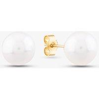 T.H.Baker Women's 9ct Yellow Gold 8.5-9mm Akoya Pearl Stud Earrings EOZ145CM in White