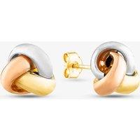 T.H.Baker Women's 9ct Gold 3 Colour Knot Studs 3-55-6249