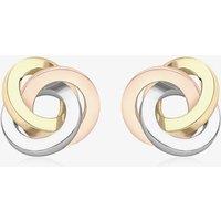 T.H.Baker Women's 9ct Three Colour Gold Knot Stud Earrings 3.55.8269