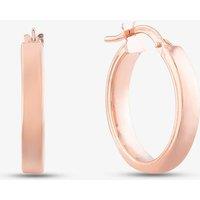 T.H.Baker Women's 9ct Rose Gold Plain Flat 15mm Hoop Earrings 5.51.0899