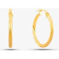 T.H.Baker Women's 9ct Yellow Gold Twist Hoop Earrings UER041Y
