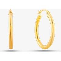 T.H.Baker Women's 9ct Yellow Gold Oval Creole Earrings UER068Y