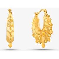 T.H.Baker Women's 9ct Yellow Gold Fancy Patterned Creole Earrings UER103Y