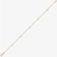 T.H.Baker Women's 9ct Yellow Gold Open Flower Chain Bracelet CN115-07 | Size: 19 cm