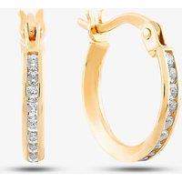 T.H.Baker Women's 9ct Yellow Gold Cubic Zirconia Creole Earrings 1.58.8359
