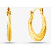T.H.Baker Women's 9ct Yellow Gold Graduated Twist Creole Hoop Earrings UER119Y