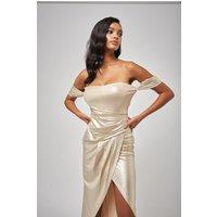 Jaded Rose Women's GENNISSA Wrap Maxi Dress in Metallic Gold | Size: 8