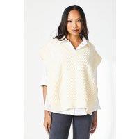 Principles Women's Cable V Neck Knitted Top in Ivory | Size: S/M