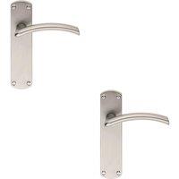 Loops 2x Arched Lever on Latch Backplate Door Handle 170 x 42mm Satin Chrome