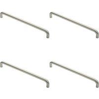 Loops 4x Round D Bar Pull Handle 22mm Dia 450mm Fixing Centres Satin Stainless Steel in Metallics