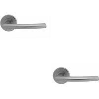 Loops 2x PAIR Oval Shaped Curved Bar Handle Concealed Fix Round Rose Satin Chrome