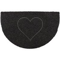 Oseasons Heart Half Moon Doormat in Black | Size: 44 cm x 70 cm
