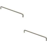 Loops 2x Round D Bar Pull Handle 469 x 19mm 450mm Fixing Centres Satin Stainless Steel in Metallics