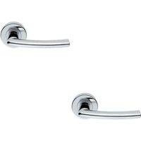 Loops 2x PAIR Oval Shaped Curved Bar Handle Concealed Fix Round Rose Polished Chrome