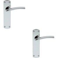 Loops 2x Rounded Curved Bar Handle on Latch Backplate 170 x 42mm Polished Chrome