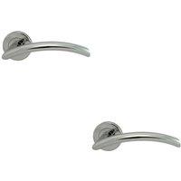 Loops 2x PAIR Oval Shaped Arched Bar Handle Concealed Fix Round Rose Polished Chrome