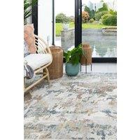 Kukoon Blue Grey Abstract Modern Soft Area Rug in Stone | Size: 60 cm x 110 cm