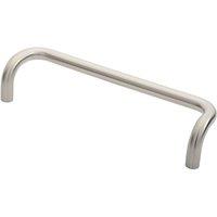 Loops Cranked Door Pull Handle 19mm Dia 300mm Fixing Centres Satin Steel in Metallics