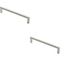 Loops 2x 19mm Mitred Pull Door Handle 300mm Fixing Centres Satin Stainless Steel in Metallics