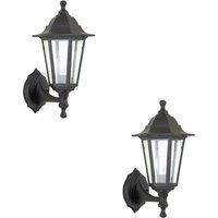 Loops 2 PACK Traditional Lantern IP44 Wall Light - 60W E27 GLS LED - Dimmable Lamp
