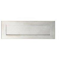 Loops Sprung Inward Opening Letterbox Plate 275mm Fixing Centres Satin Steel in Metallics
