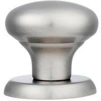 Loops Large Round Centre Door Knob Satin Stainless Steel 70mm Rose Outdoor Modern in Metallics
