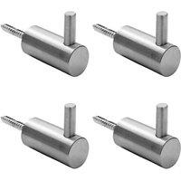 Loops 4x Coat Hook with Concealed Fixing 35mm Projection Satin Stainless Steel in Metallics