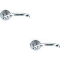 Loops 2x PAIR Oval Shaped Arched Bar Handle Concealed Fix Round Rose Satin Chrome