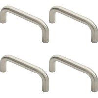 Loops 4x Round D Bar Pull Handle 169 x 19mm 150mm Fixing Centres Satin Stainless Steel in Metallics