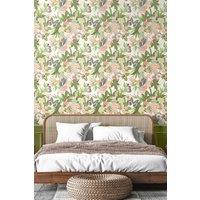 Hoopla Walls Paradise Matt Wallpaper in Light Pink