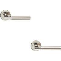 Loops 2x PAIR Sectional Round Bar with Mitred Corner Concealed Fix Dual Nickel in Metallics