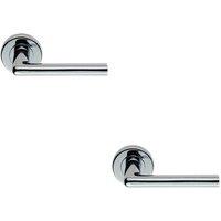 Loops 2x PAIR Rounded Straight Bar Handle Concealed Fix Round Rose Polished Chrome