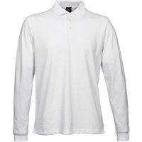 TEE JAYS Men's Luxury Stretch Long Sleeve Polo Shirt in White | Size: XL