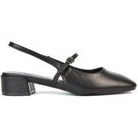 XY London Women's 'Marie' Low Block Heel Square Toe Closed Toe Slingback Shoes in Black | Size: 4