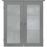 Bathroom Connor Wall Cabinet With 2 Glass Doors Grey