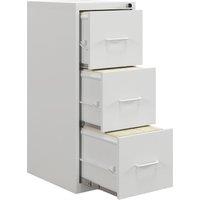HOMCOM 3 Drawer Filing Cabinet Steel File Cabinet for A4 Letter Size Cream in White