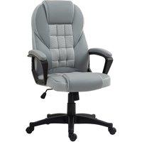 HOMCOM Executive Office Chair High Back Computer Chair with Armrests Grey