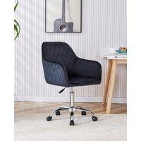 KOSY KOALA Office Chair black velvet swivel with arms & wheels leisure home desk computer