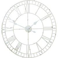 Melody Maison Large White Skeleton Wall Clock 80cm X 80cm | Size: 80 cm X 80 cm