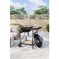 Outdoor Charcoal BBQ Grill with Side Table