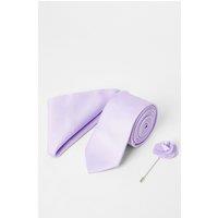 Burton Men's Lavender Tie With Pocket Square & Pin