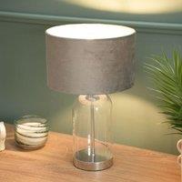 ValueLights Jessy Glass Silver Table Lamp Base