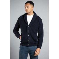 Tokyo Laundry Men's Shawl Neck Ribbed Cardigan in Dark Navy | Size: Small