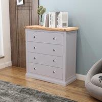 Cabinet Bits Rocca 4 Drawer Chest of Drawers Chrome Knob in Grey