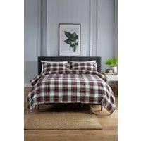 Deyongs Cosy Warm Brushed Cotton Duvet Cover Set Stewart Dress in White | Size: King