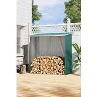 Metal Firewood Log Outdoor Garden Storage Shed