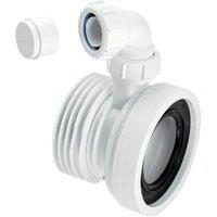 McAlpine WC-CON1V Straight Rigid WC Connector with 1.25" Universal Vent Boss in White