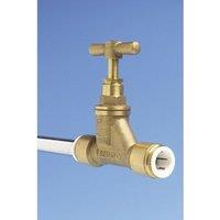 John Guest Brass Stop Valve 15mm (15Bsc) in Gold