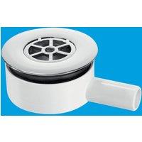 McAlpine UPSW-2-22MM Pumped Shower Waste Outlet: 70mm Chrome Plated Brass Fl in Silver